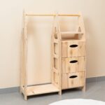 Montessori kinderkledingkast van natuurhout met lades en kledingroede - galeriefoto 5 | Cozy Collections