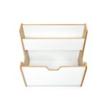 2-in-1 Montessori speelgoedkist en boekenrek van natuurhout en wit met draaggrepen - galeriefoto 3 | Cozy Collections