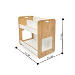 Dove boekenrek met 2 niveaus van natuurhout en wit met Montessori draaggrepen - galeriefoto 5 | Cozy Collections