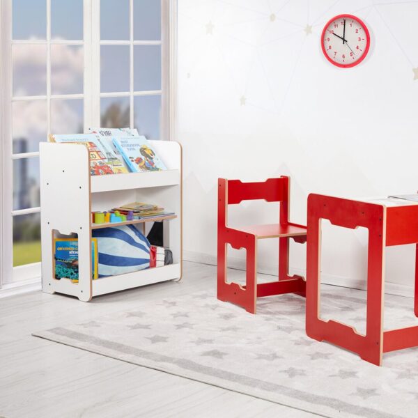 Seagull boekenrek met 3 niveaus in wit | Scandinavisch design voor 4-6 jaar - productafbeelding | Cozy Collections