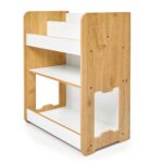Seagull boekenrek met 3 niveaus medium van natuurhout en wit | 4-6 jaar - galeriefoto 2 | Cozy Collections