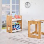 Seagull boekenrek met 3 niveaus medium van natuurhout en wit | 4-6 jaar - galeriefoto 4 | Cozy Collections