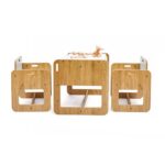 Kindertafel met 2 stoeltjes van natuurhout en wit | Montessori Dove set 2-4 jaar - galeriefoto 3 | Cozy Collections