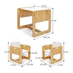 Kindertafel met 2 stoeltjes van natuurhout en wit | Montessori Dove set 2-4 jaar - galeriefoto 4 | Cozy Collections