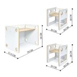Multifunctionele kindertafel met 2 stoeltjes van wit en natuurhout | Goldfinch serie 0-6 jaar - galeriefoto 4 | Cozy Collections