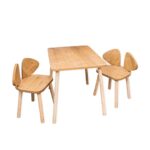 Tafelset met 2 stoeltjes met hondenoren van natuurhout | Design Puppy - productafbeelding | Cozy Collections