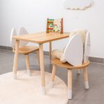 Tafelset met 2 stoeltjes en hazenoren van natuurhout | Design Bunny - galeriefoto 2 | Cozy Collections
