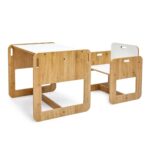 Ensemble Table et Chaise Enfant en Bois Naturel et Blanc – Set Montessori Dove 2-4 Ans | Cozy Collections