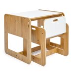 Ensemble Table et Chaise Enfant en Bois Naturel et Blanc – Set Montessori Dove 2-4 Ans | Cozy Collections