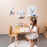 Kinderwandrek met 3 safaridieren van natuurhout | Leeuw, aap en giraffe - galeriefoto 2 | Cozy Collections