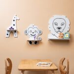 Kinderwandrek met 3 safaridieren van natuurhout | Leeuw, aap en giraffe - galeriefoto 3 | Cozy Collections