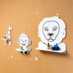 Kinderwandrek met 3 safaridieren van natuurhout | Leeuw, aap en giraffe - galeriefoto 4 | Cozy Collections