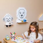 Kinderwandrek met 3 safaridieren van natuurhout | Leeuw, aap en giraffe - galeriefoto 5 | Cozy Collections