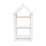 Hoge witte huisjeskast met 3 niveaus | Montessori boekenrek 100 cm met geel chevrondak - galeriefoto 1 | Cozy Collections