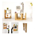 Crane wandrek met 3 niveaus van natuurhout en wit | Multifunctionele opberger - galeriefoto 3 | Cozy Collections