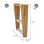 Crane wandrek met 3 niveaus van natuurhout en wit | Multifunctionele opberger - galeriefoto 4 | Cozy Collections