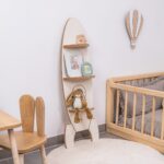 Wandrek raket van wit en natuurhout | 3 opbergvakken - galeriefoto 4 | Cozy Collections