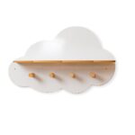 Wolkenwandrek met 4 houten haakjes en 2 planken - productafbeelding | Cozy Collections