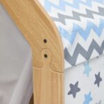 Houten kinderspeelhuis met blauw-grijze stoffen tent | Montessori sterrenhut - galeriefoto 3 | Cozy Collections