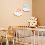 LED-wandlamp set olifant & lammetje op wolken van handgeschilderd hout - galeriefoto 3 | Cozy Collections