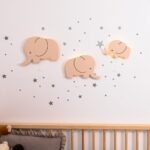 LED-wandlamp set olifantenfamilie van handgeschilderd hout | Papa, mama & baby - galeriefoto 2 | Cozy Collections