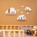 Set van 3 witte wolkenwandrekken van hout | Kinderkamerdecoratie - galeriefoto 2 | Cozy Collections