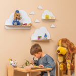 Set van 3 witte wolkenwandrekken van hout | Kinderkamerdecoratie - galeriefoto 3 | Cozy Collections