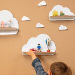Set van 3 witte wolkenwandrekken van hout | Kinderkamerdecoratie - galeriefoto 5 | Cozy Collections