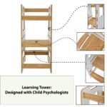 Montessori leertoren van wit en natuurhout | Verstelbaar opstapje voor 2-6 jaar - galeriefoto 1 | Cozy Collections