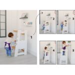 Montessori leertoren van wit en natuurhout | Verstelbaar opstapje voor 2-6 jaar - galeriefoto 2 | Cozy Collections