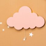 LED-wandlamp ster roze van natuurhout | Decoratieve kinderlamp - Roze wolk - productafbeelding | Cozy Collections