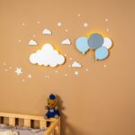 LED-wandlamp set met 3 luchtballonnen van handgeschilderd hout op batterij - galeriefoto 5 | Cozy Collections