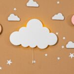 LED-wandlamp wolk van handgeschilderd hout in 3 pastelkleuren - grijs - productafbeelding | Cozy Collections