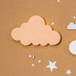 LED-wandlamp wolk van handgeschilderd hout in 3 pastelkleuren - beige - productafbeelding | Cozy Collections