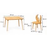 Tafelset met 2 stoeltjes hert van natuurhout | Design Hert - Afbeelding 6