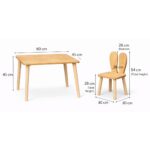 Ensemble Table et 2 Chaises Lapin en Bois Naturel | Design Bunny | Cozy Collections