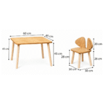 Tafelset met 2 stoeltjes met hondenoren van natuurhout | Design Puppy - Afbeelding 6