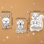 Kinderwandrek met 3 schattige dieren van natuurhout | Haas, hond en eekhoorn - Afbeelding 6