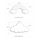 LED-wandlamp regenboog van handgeschilderd hout met wolken in 4 pastelkleuren - Afbeelding 8