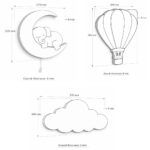 LED-wandlamp olifant op handgeschilderde houten maan - Afbeelding 7