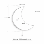 LED-wandlamp set maan & planeet van handgeschilderd hout | Ruimtethema - Afbeelding 6