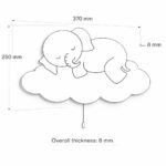 LED-wandlamp set olifant & lammetje op wolken van handgeschilderd hout - Afbeelding 7