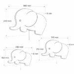 LED-wandlamp set olifantenfamilie van handgeschilderd hout | Papa, mama & baby - Afbeelding 6
