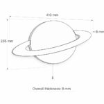 LED-wandlamp set maan & planeet van handgeschilderd hout | Ruimtethema - Afbeelding 7