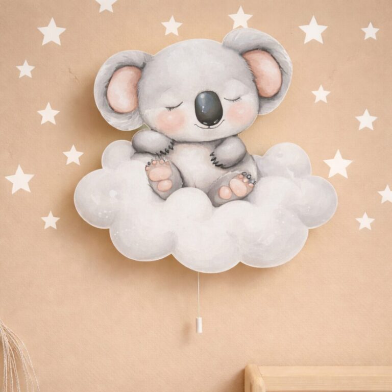 Veilleuse Murale Koala Endormi sur Nuage | Lampe LED Chambre Bébé | Cozy Collections