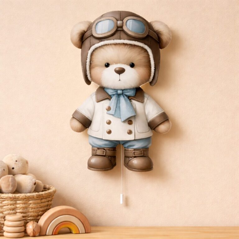 Veilleuse Murale Ours Aviateur LED | Décoration Chambre Enfant | Cozy Collections