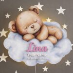 Veilleuse Murale Personnalisée Ours sur Nuage | Prénom Bébé | Cozy Collections