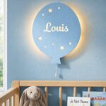 Veilleuse Ballon Personnalisée avec Prénom | Veilleuse Murale LED en Bois pour Chambre Bébé et Enfant | Cozy Collections
