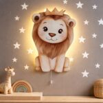 Veilleuse Murale Enfant Lion Couronne LED — Veilleuse Murale Bébé | Lampe Décorative Chambre Bébé & Enfant à Piles