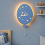 Veilleuse Ballon Personnalisée avec Prénom | Veilleuse Murale LED en Bois pour Chambre Bébé et Enfant | Cozy Collections